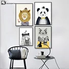Мультфильм животных Медведь Лев Panda Холст плакат минимализм Nordic Книги по искусству холст картины Фотографии современный дом Детская комната Настенный декор