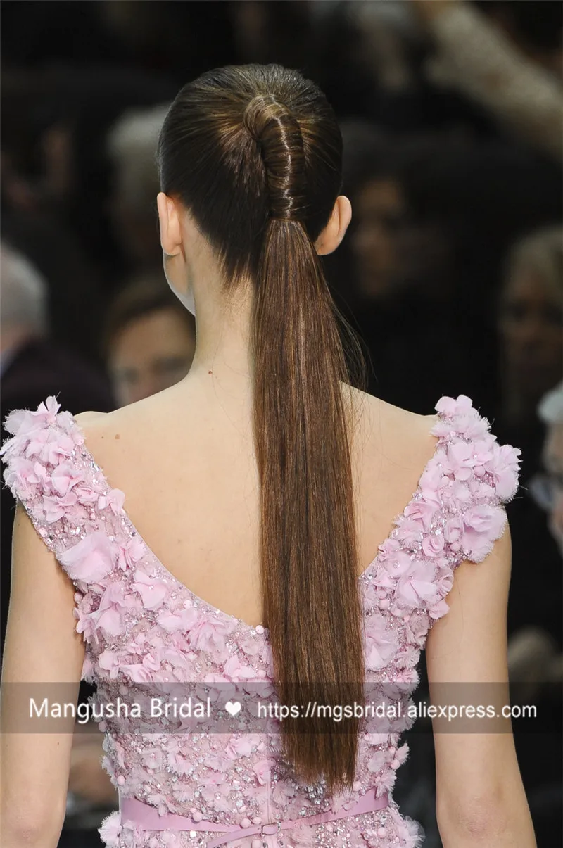 2017 Новый Дизайн Розовый Рукавов О-Образным Вырезом Вечернее Платье Роскошный