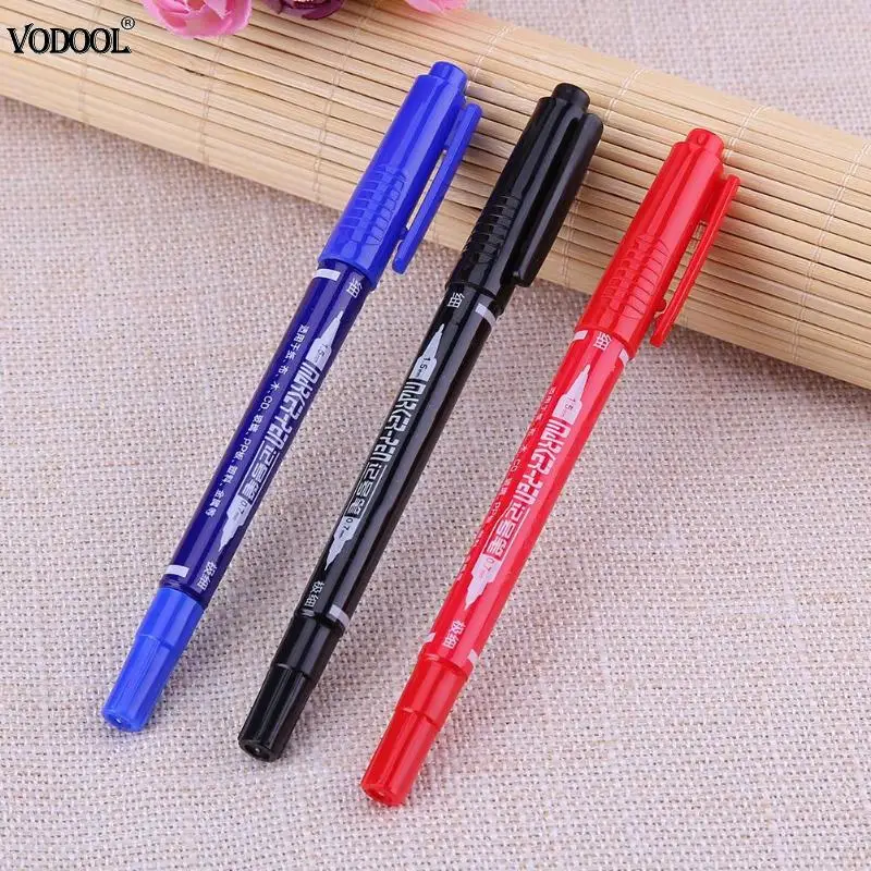 

Перманентные двусторонние маркеры, водонепроницаемая ручка с двойным наконечником, быстросохнущая самодельная ручка с черными чернилами ...