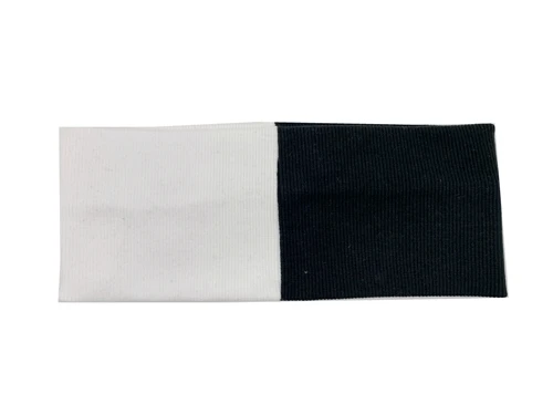 white black block P17169 Спринг ребристый плоский ободок для волос - Цвет: white black block