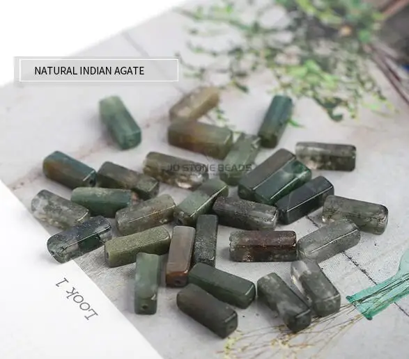 INDIAN AGATE 18 цветов натуральные свободные бусы прямоугольной формы Lapis Аметист желтый нефрит красный кварц DIY аксессуары 4x13 мм выбрать размер для - Цвет: INDIAN AGATE