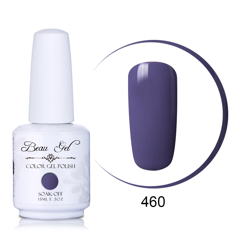 Beau Gel 15ML Nail Art Gel Varnish Semi Permanent Nail Polish Hybrid Gellak Soak Off Glitter UV Gel Nail Polish Enamel Lacquer - Цвет: GNS460