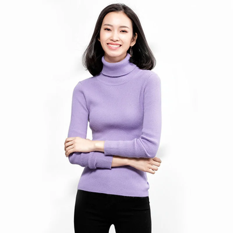 

Autumn and Winter New High Collar Cashmere Sweater Women Loose Head Thickening Lazy Long-Sleeved Large Size Wool Sweater LJ0956