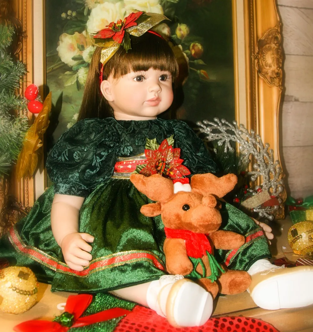 

60 см силиконовые виниловые reborn baby doll игрушки принцесса для маленьких девочек младенцев куклы реалистичные для детей подарок на день рождения для детей Симпатичный кукольный брелок подарок