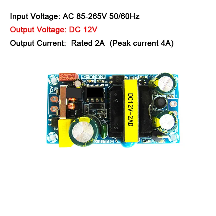 24 Вт AC DC преобразователь переменного тока 85 265 в 110 В 220 до 12 4A низкая пульсация
