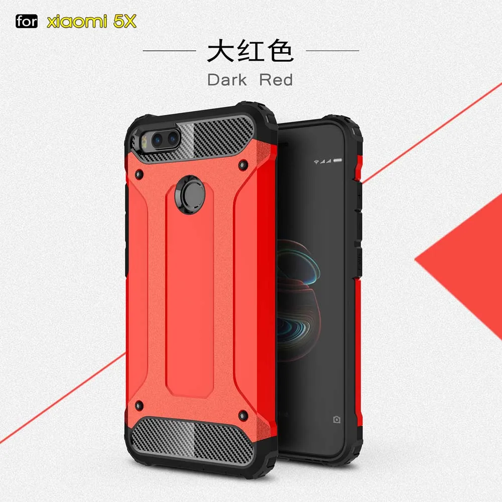 Противоударный чехол-броня Coque 5,5 для Xiaomi mi A1 чехол для Xiaomi mi A1 5X mi 5X mi A1 телефона чехол-лента на заднюю панель - Цвет: Red