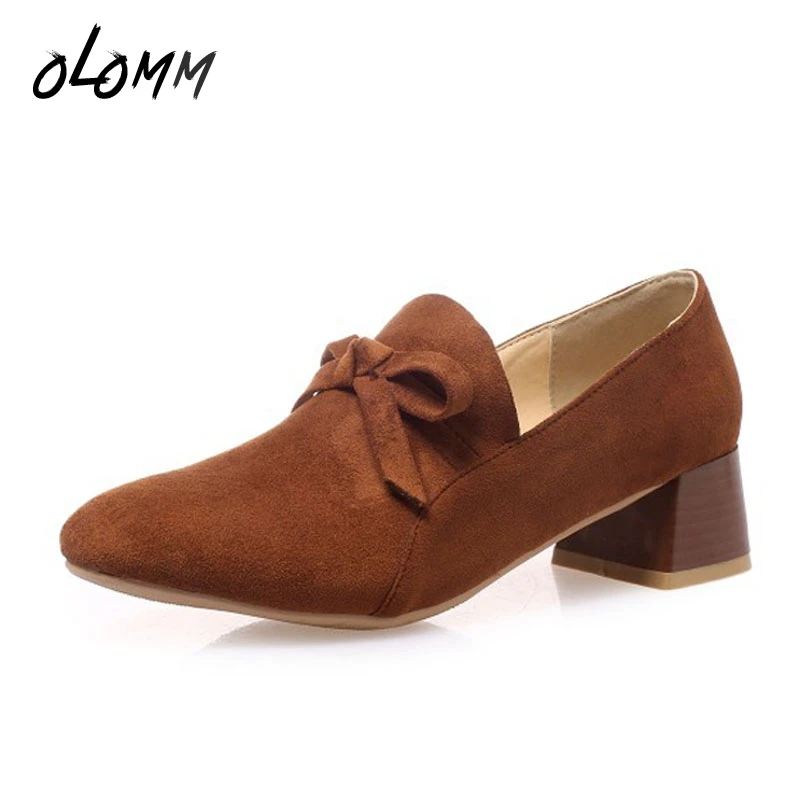 Женские туфли-лодочки сезон весна-лето большие размеры тонкие туфли из флока без
