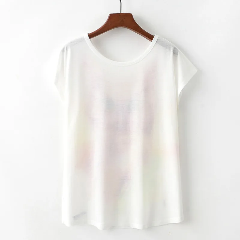 Женская свободная футболка с круглым вырезом и короткими рукавами повседневная