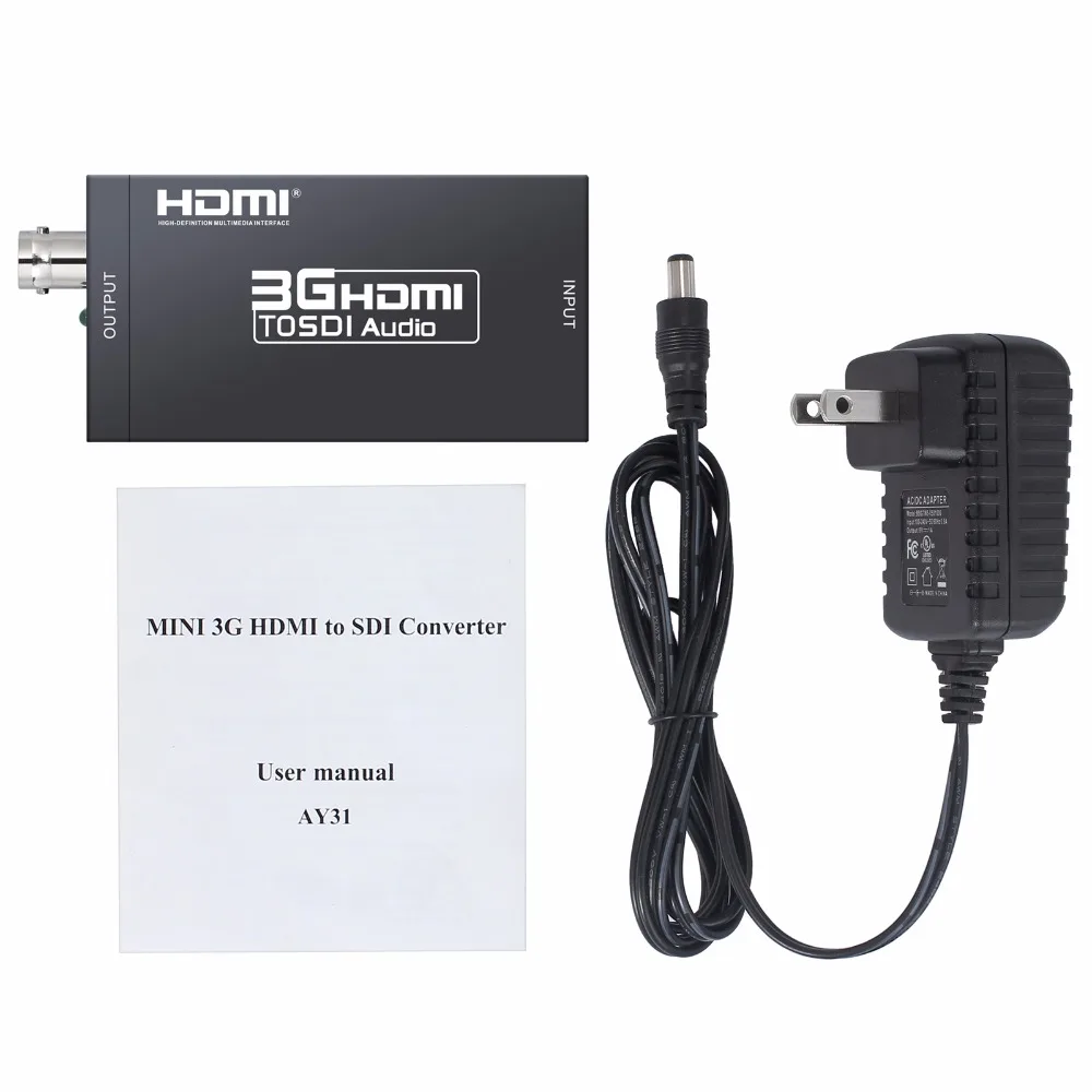 ESYNiC 3g HDMI к SDI аудио конвертер с 5 В/1A DC адаптер питания видеовыход bnc вход порт 2 970