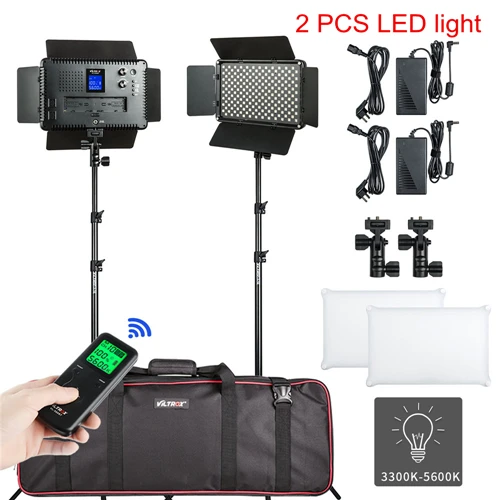 

Viltrox 2/3pcs VL-S192T LED Camera Photo LED Video Light Panel Bi-color Dimmable Wireless Remote Lighting Kit with Light Stand