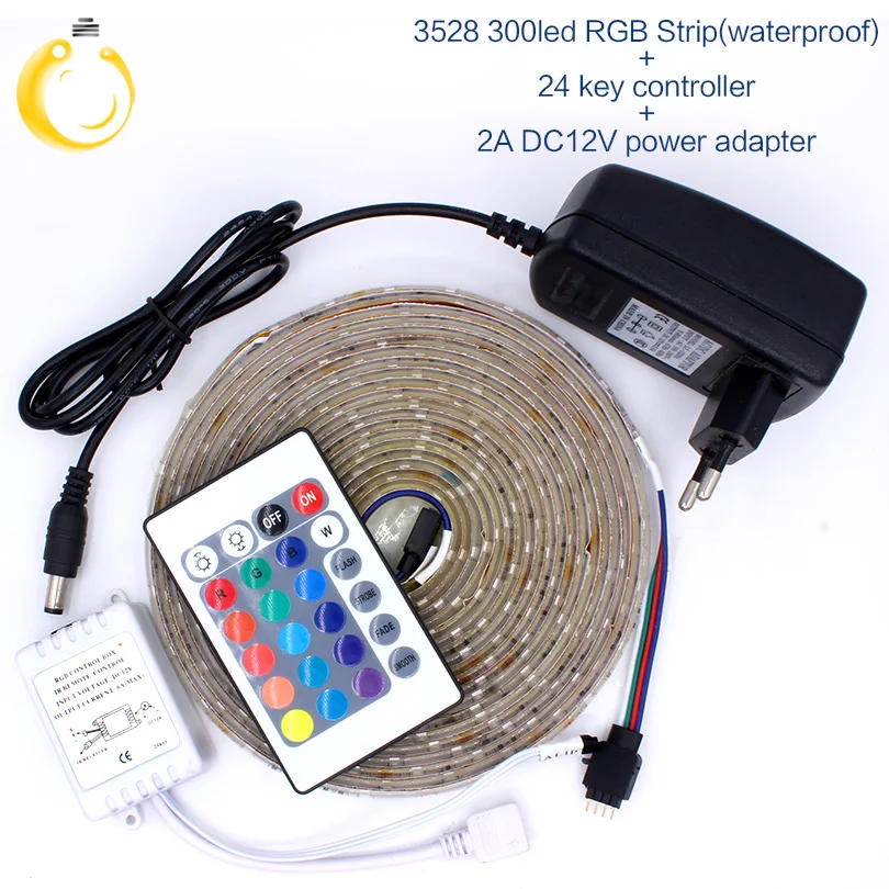 Светодиодная ленсветильник 12 В постоянного тока RGB SMD 2835 5050 44 кнопки пульт