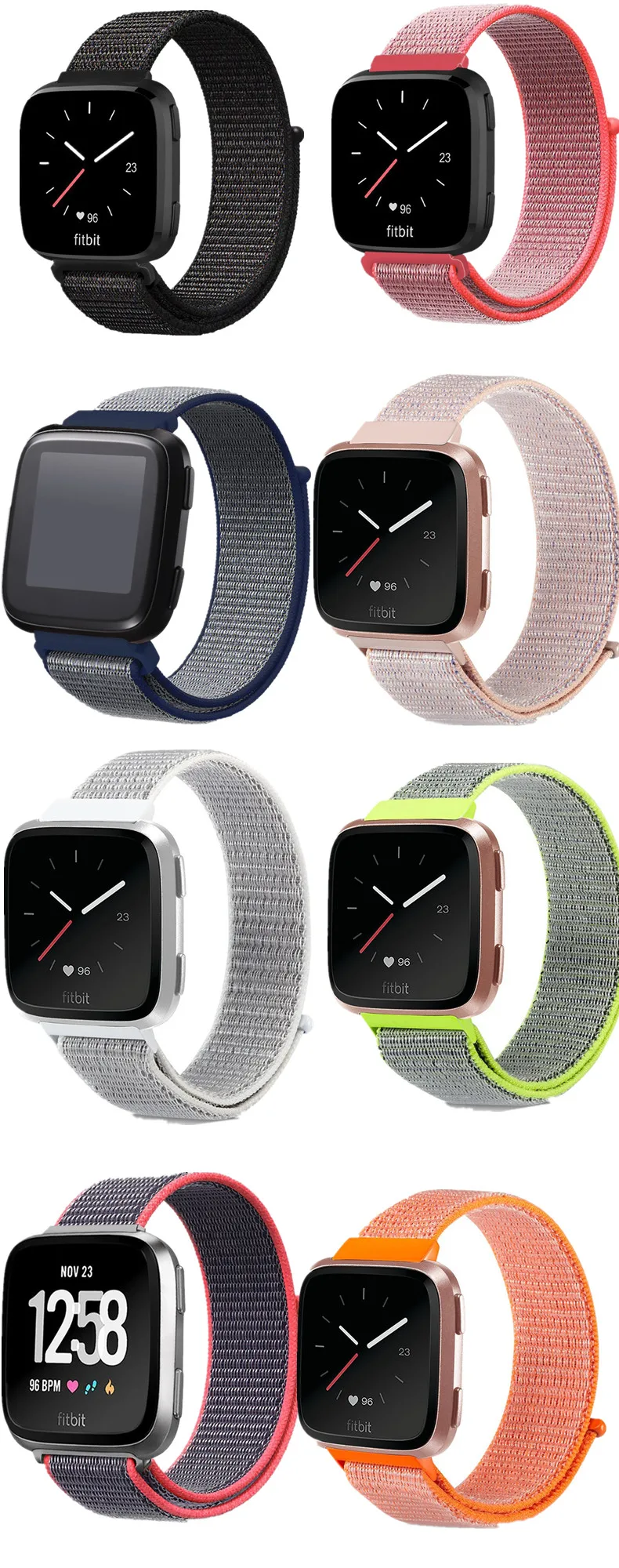 Спортивная петля ремешок для Fitbit versa/versa 2/versa lite correa нейлоновый браслет ремень дышащий fitbit versa аксессуары для часов