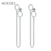 aoedej geometric drop earrings alloy long dangle tassel earrings for womens mens jewelry stainless steel long hanging earrings