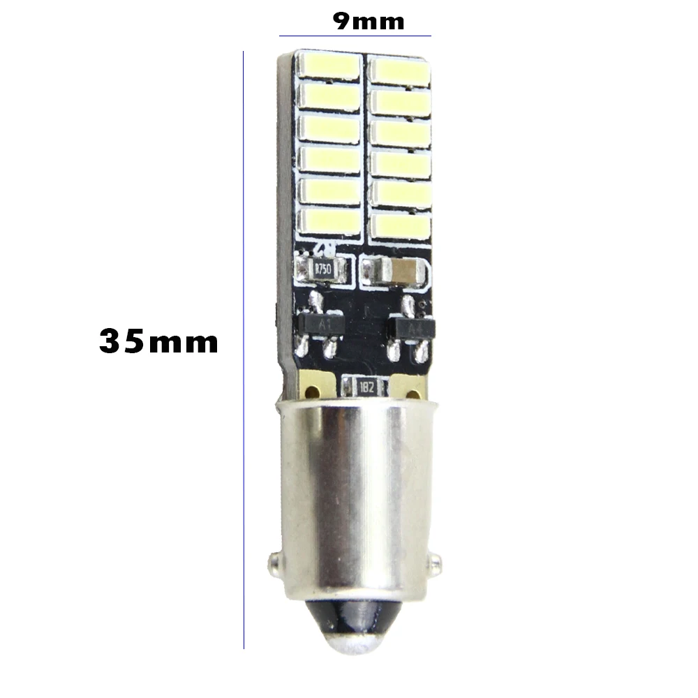 2 шт. 24SMD 12 В Bax9s H6W Ba9s Светодиодные Автомобильные 4014 T4W габаритные огни внутренние
