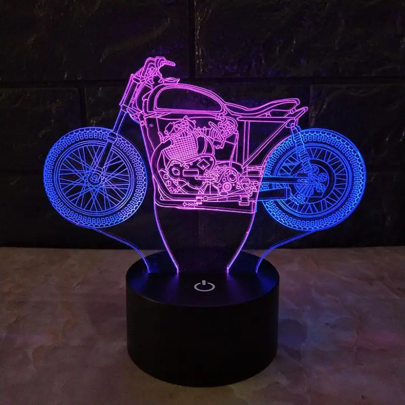 Двухцветный автомобильный 3d Визуальный ночник рождественские украшения
