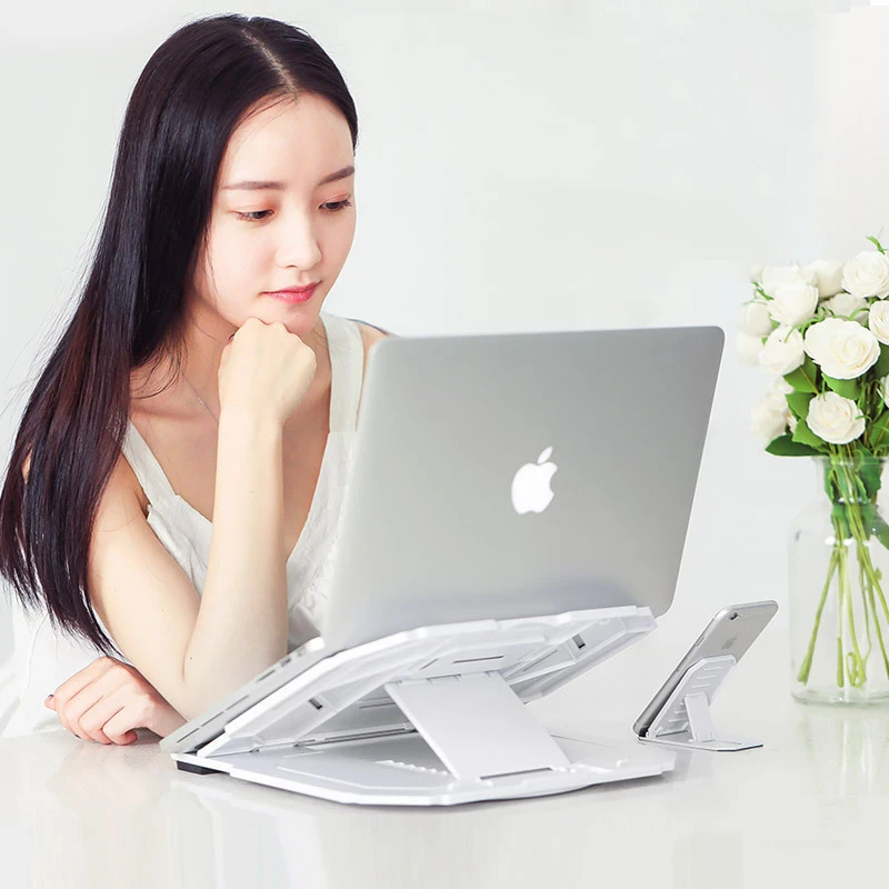 Регулируемая Складная подставка для ноутбука, держатель для Macbook lenovo Asus hp Dell lapнастольная подставка, вращающийся на 360 градусов, подставка для ноутбука, планшета, охлаждающая подставка, кронштейн