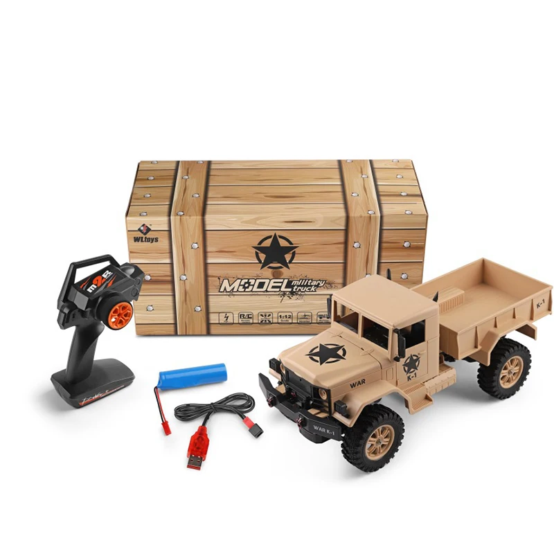 Новое поступление 124301 WLtoys 2 4G Радиоуправляемый автомобиль 1:12 военный грузовик 4WD