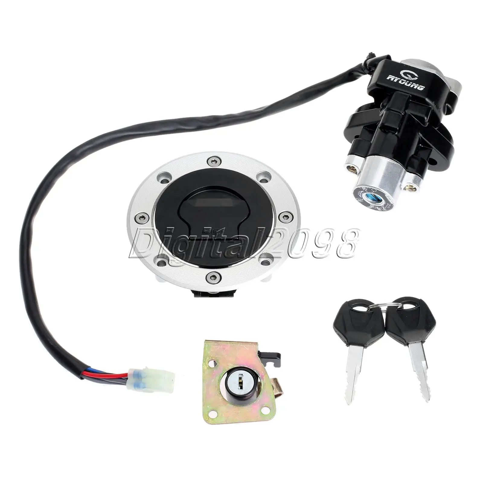 Мотоциклетный Алюминиевый Замок зажигания замок сиденья Крышка топливного газа