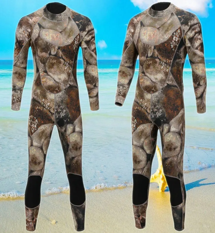 Мужской Камуфляжный неопреновый гидрокостюм на молнии купальник Комбинезоны