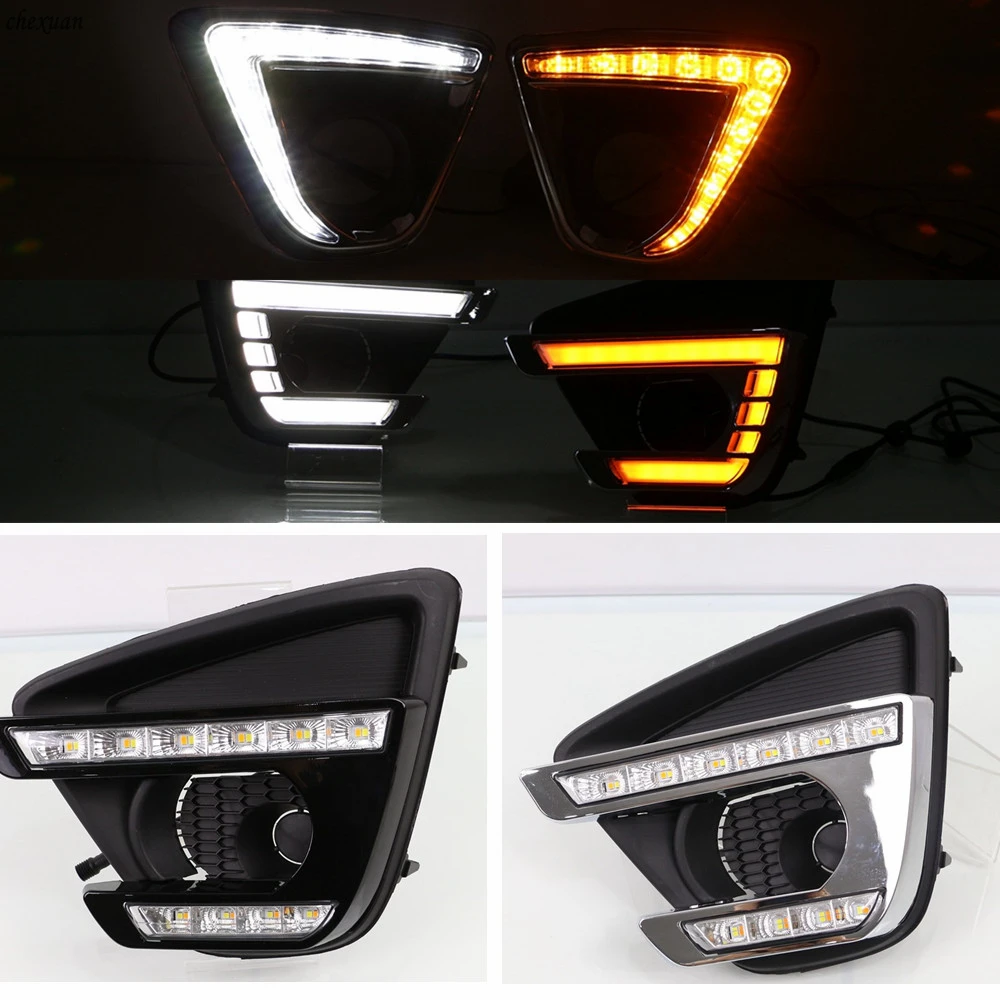 CSCSNL 2 шт. 12 В светодиодный ные дневные ходовые огни DRL с желтым поворотным сигналом