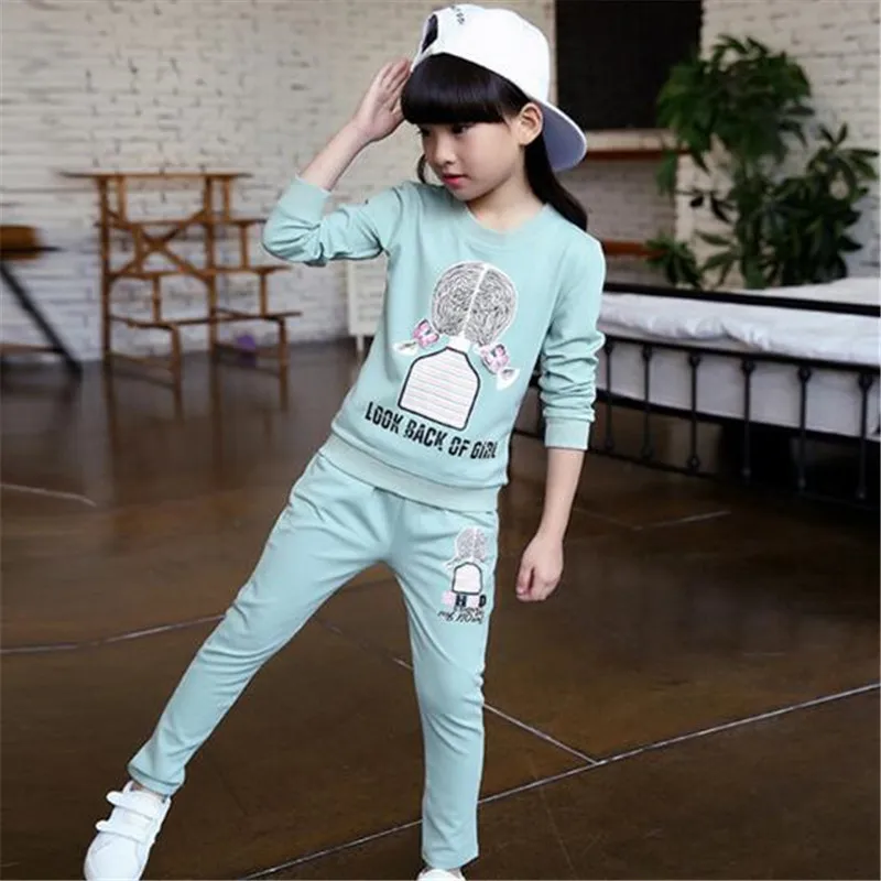 Детский спортивный костюм для девочек повседневный комплект одежды на весну и