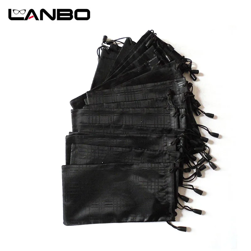 LANBO 100 шт./лот Чехол для очков мягкий водонепроницаемый клетчатый чехол для солнцезащитных очков сумка для очков Черный цвет Оптовая продажа хорошее качество S11