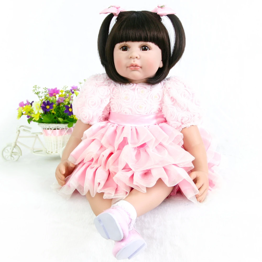 

60 см Силиконовые Винил Reborn Baby Doll реалистичные 24 дюйма "Принцесса" для деток с года до трех моделирование девушка Реалистичная кукла для дете...