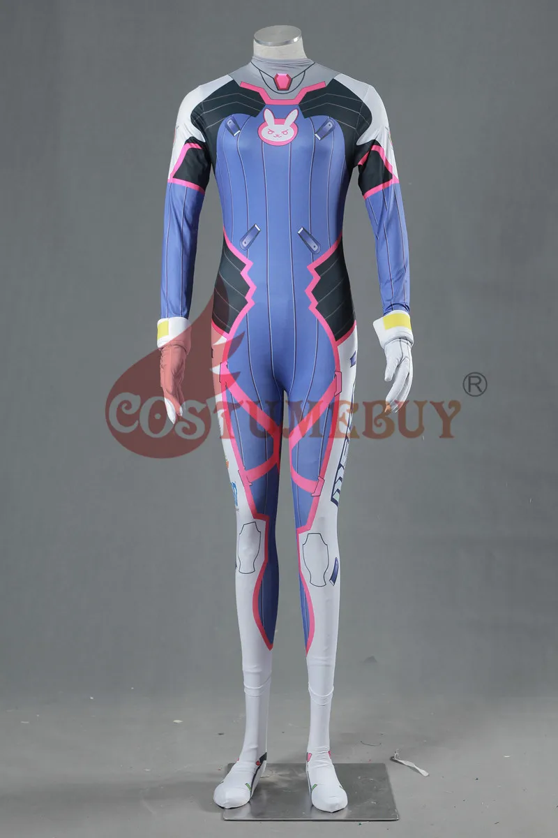 CostumeBuy игра Overwatch Dva Косплей Костюм Перчатки женские D. Va лайкра 3D печать спандекс тело Хэллоуин вечерние Zentai - Цвет: full set