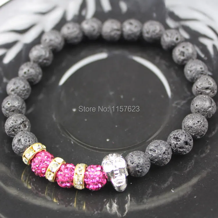 Браслет из черной вулканической лавы с ониксом 14 мм|bracelets for|bead braceletbracelet for men |