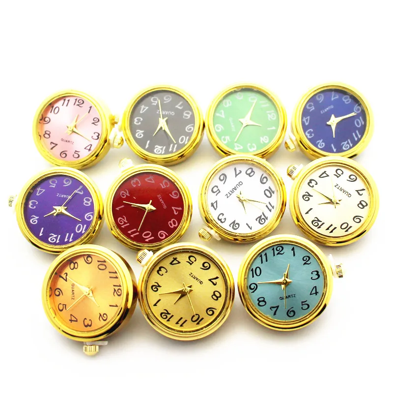

New Arrived Mixs 10pcs/lot Rose Gold Glass Watch Snap Buttons Charms Fit 18mm/20mm Ginger Snap Bracelet Necklace DIY Jewelry
