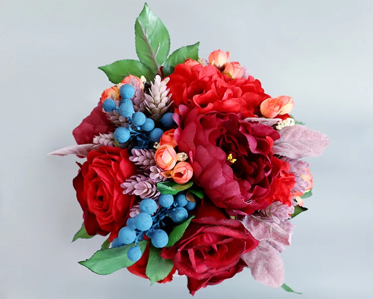 

Fashion Wedding Bouquet Bridal Holding Flowers Pure Rose Bridesmaid Flowers Bridal Bouquets In Stock PH31