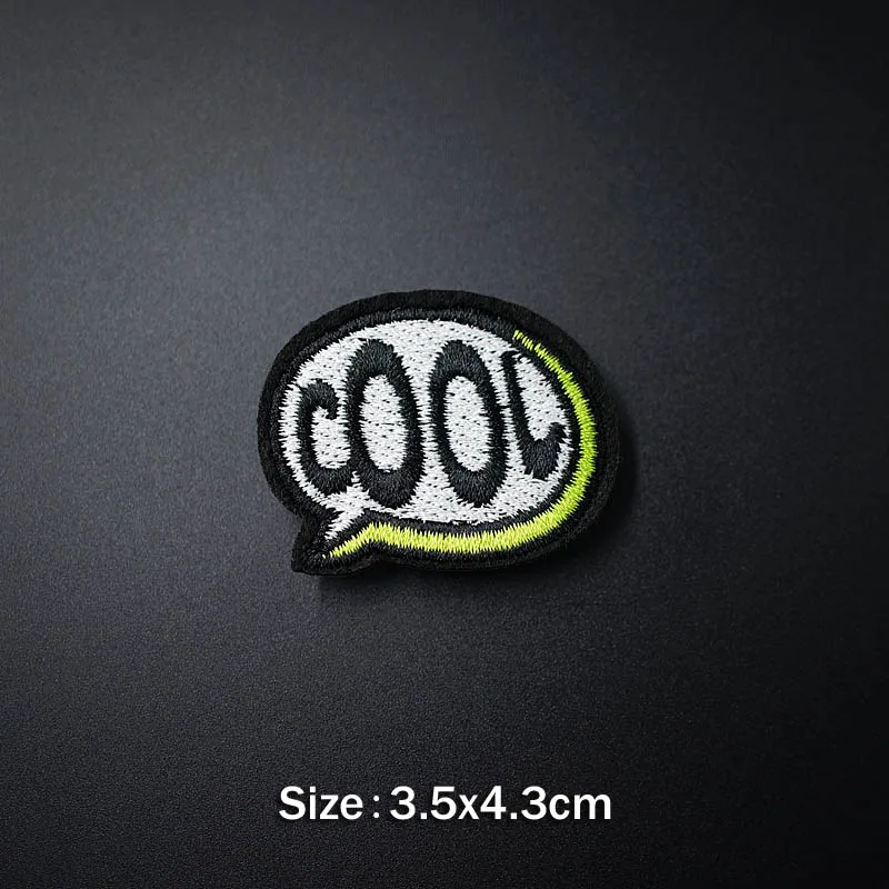 YES ROCK COOL POW DIY тканевые Значки для одежды, декоративные железные нашивки, одежда для шитья, декоративная аппликация, нашивки для шитья