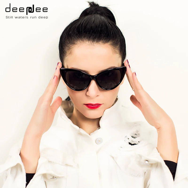 Deepdee кошачий глаз солнцезащитные очки 2019 женские для дам Защита от солнца UV400