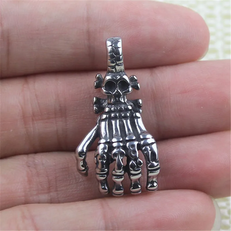 Fashion Men's Jewelry 316L Stainless Steel Skull Hand Pendant | Украшения и аксессуары