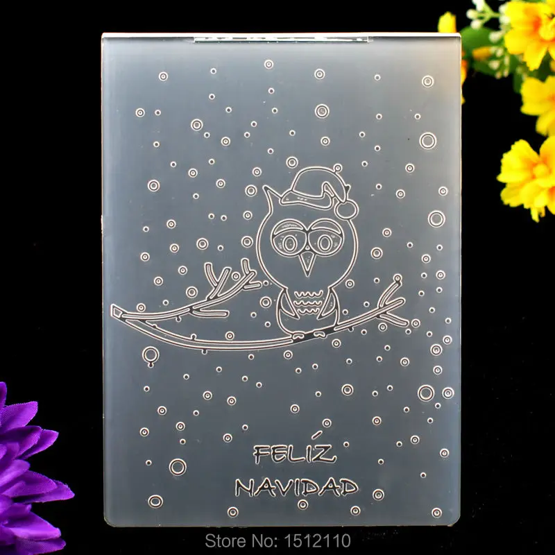 Испанский FELIZ NAVIDAD Рождественская пластиковая папка с тиснением для скрапбукинга