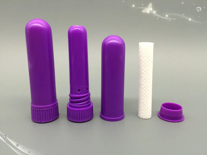 purple 10 компл./лот пластиковый назальный ингаляторы, цвет может не соответствовать для духов с высоким качеством хлопковый фитиль - Цвет: purple