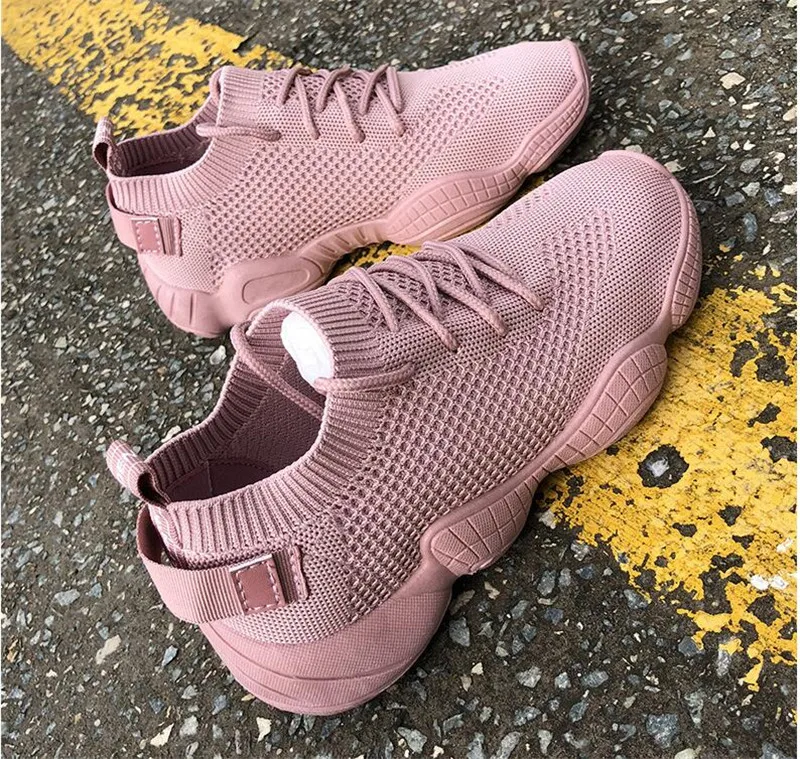 Mujer Zapatos Zapatillas de deporte cordones principiante goma moda malla correas cruzadas redondas plana zapatillas LM-02