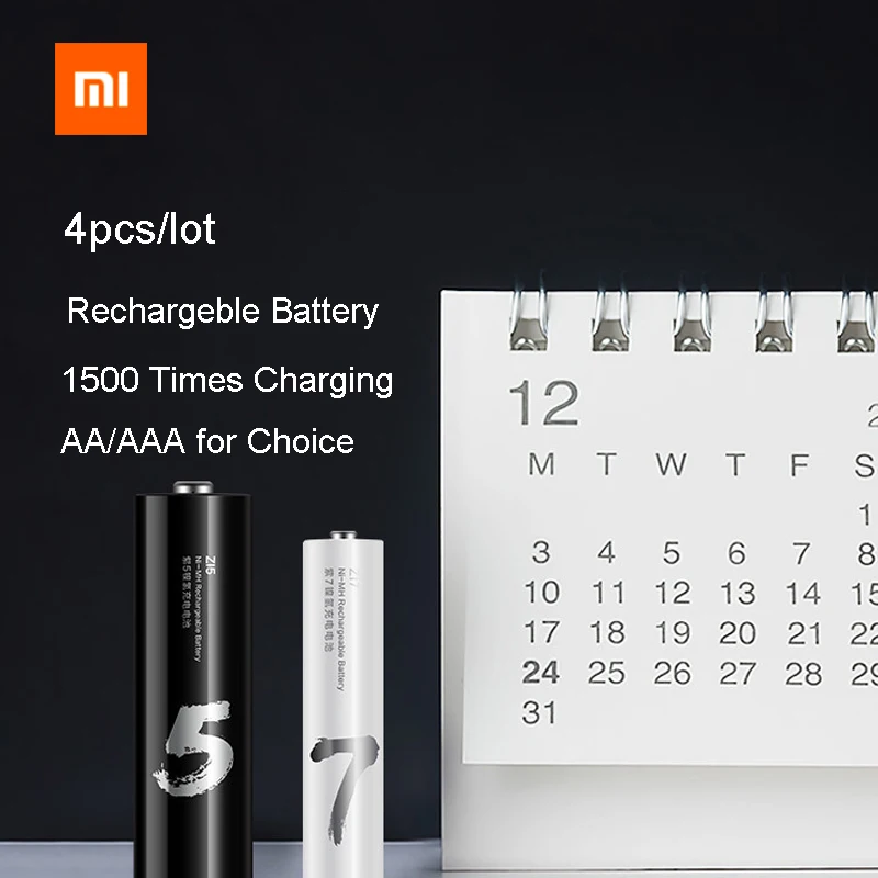 4 шт./лот аккумуляторная батарея Xiaomi AAA/AA 1800 мАч 1 2 в Ni MH ZMI ZI7 ZI5 аккумулятор для