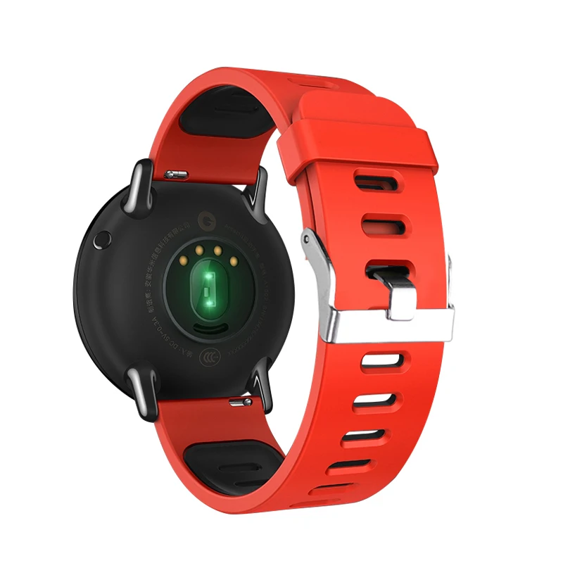 Силиконовые браслеты для Xiaomi Huami Amazfit Pace/Amazfit 2 спортивный ремешок браслет, Amazfit 2 S Ремешок черный, красный