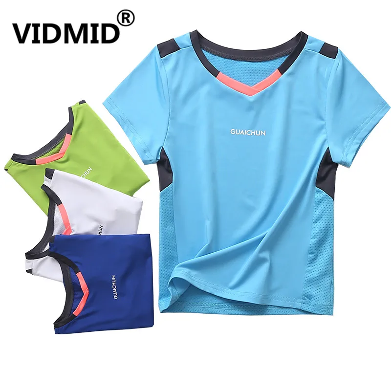 VIDMID/Летняя футболка для мальчиков, футболки, быстросохнущая Спортивная футболка, топы для девочек, футболка, одежда с короткими рукавами для детей, 2001 28