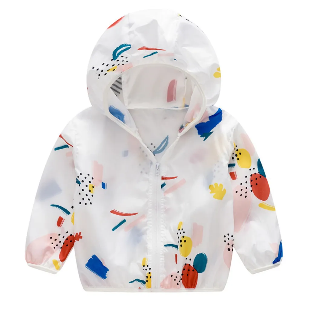 Куртка с капюшоном для маленьких девочек и мальчиков Солнцезащитная детская
