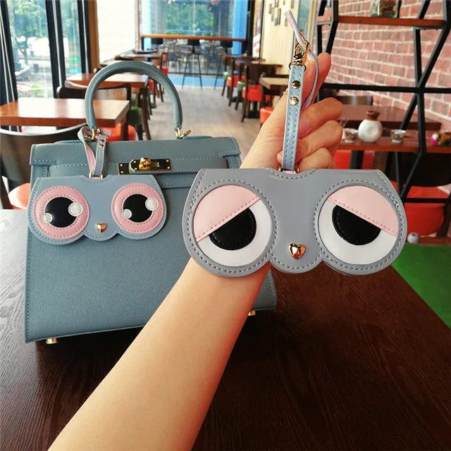 eyes Новая мода животных мультфильм женщин портативный чехол из искусственной кожи солнцезащитные очки коробка для очков Солнцезащитные очки милая защитная сумка - Цвет: eyes