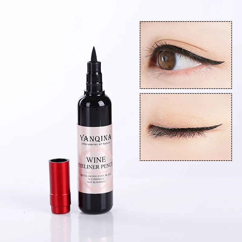 Подводка для глаз в форме бутылки красного вина 2018 водостойкая антипотная