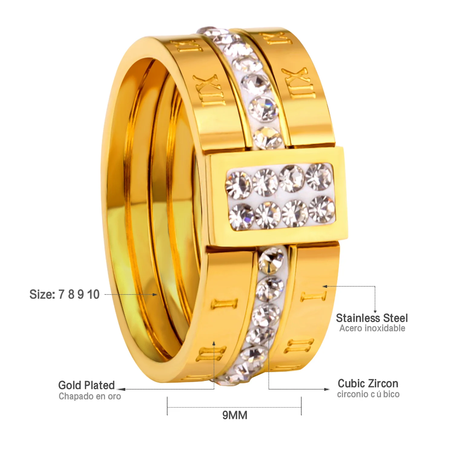 Роскошные брендовые ювелирные изделия LUXUSTEEL свадебные кольца из нержавеющей