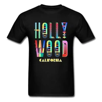 hollywood california t shirt for man funky artsy tshirt hip hop tops tees colorful fun t shirt souvenir design clothes wholesale