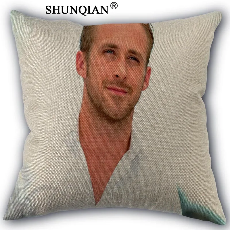 Pillow Cover Райан Гослинг хлопковая льняная Наволочка на заказ домашние текстильные украшения с одной стороны наволочки размером 45*45 см - Цвет: Pillow Cover