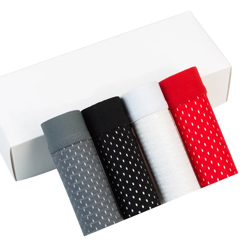 B set 4pcs 4 шт./лот, нижнее белье, боксеры для мужчин, прозрачные мужские трусы, шорты, дышащие мужские боксеры, брендовые бамбуковые трусы, мужские сексуальные трусы - Цвет: B set 4pcs