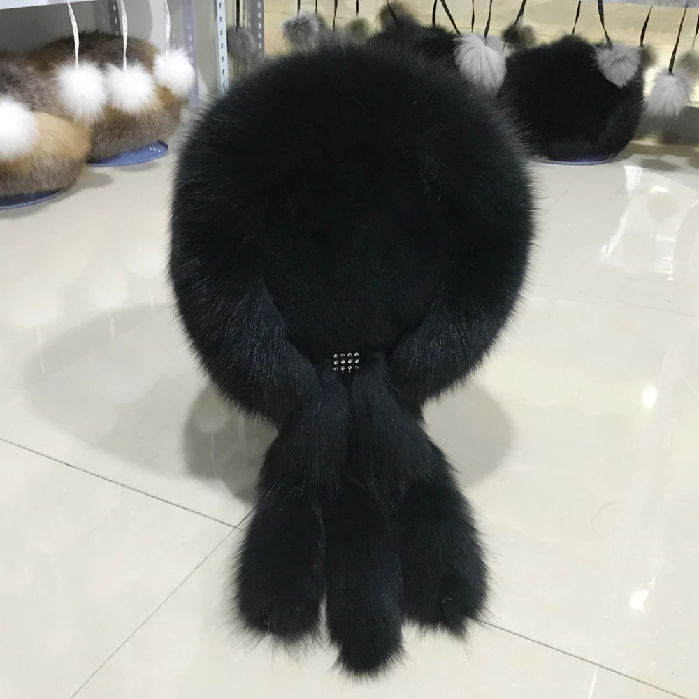 2020 Новый Poppular из натурального меха лисы зимняя шапка для женщин Регулируемый
