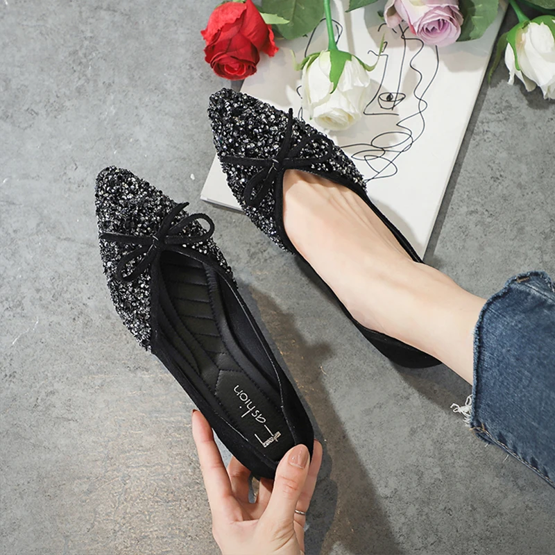 Красивые блестящие свадебные туфли легкие удобные женские на плоской подошве