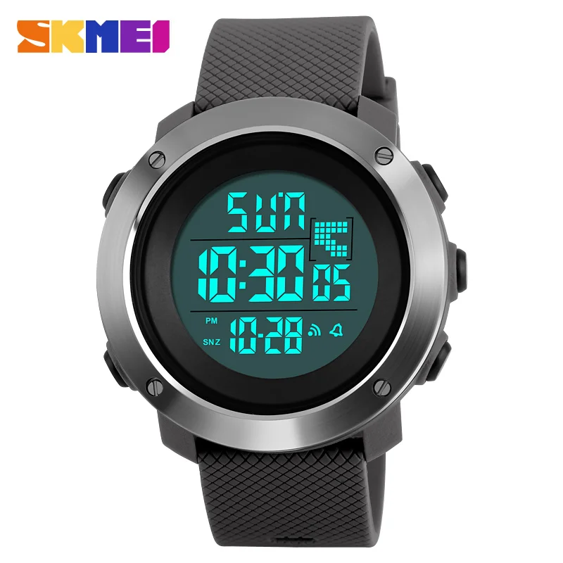 Gray small SKMEI мужские спортивные часы с двойным временем цифровые наручные часы 50 м водостойкий светодиодный дисплей мужские часы reloj hombre - Цвет: Gray small